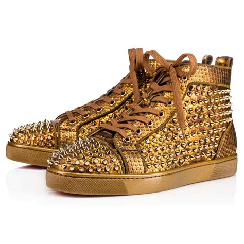 louis vuitton gold spiked shoes|christian louboutin gold spiked shoes.